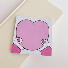 Girl Heart Cartoon Hand Love Toast Sticky Note Book