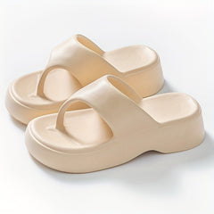 Women's Solid Flip Flops Casual Clip Toe Summer Sandals Lightweight Beach Shoes