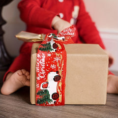 1pc 4 57 Meter Christmas Ribbon Wired Red Truck Burlap Ribbon