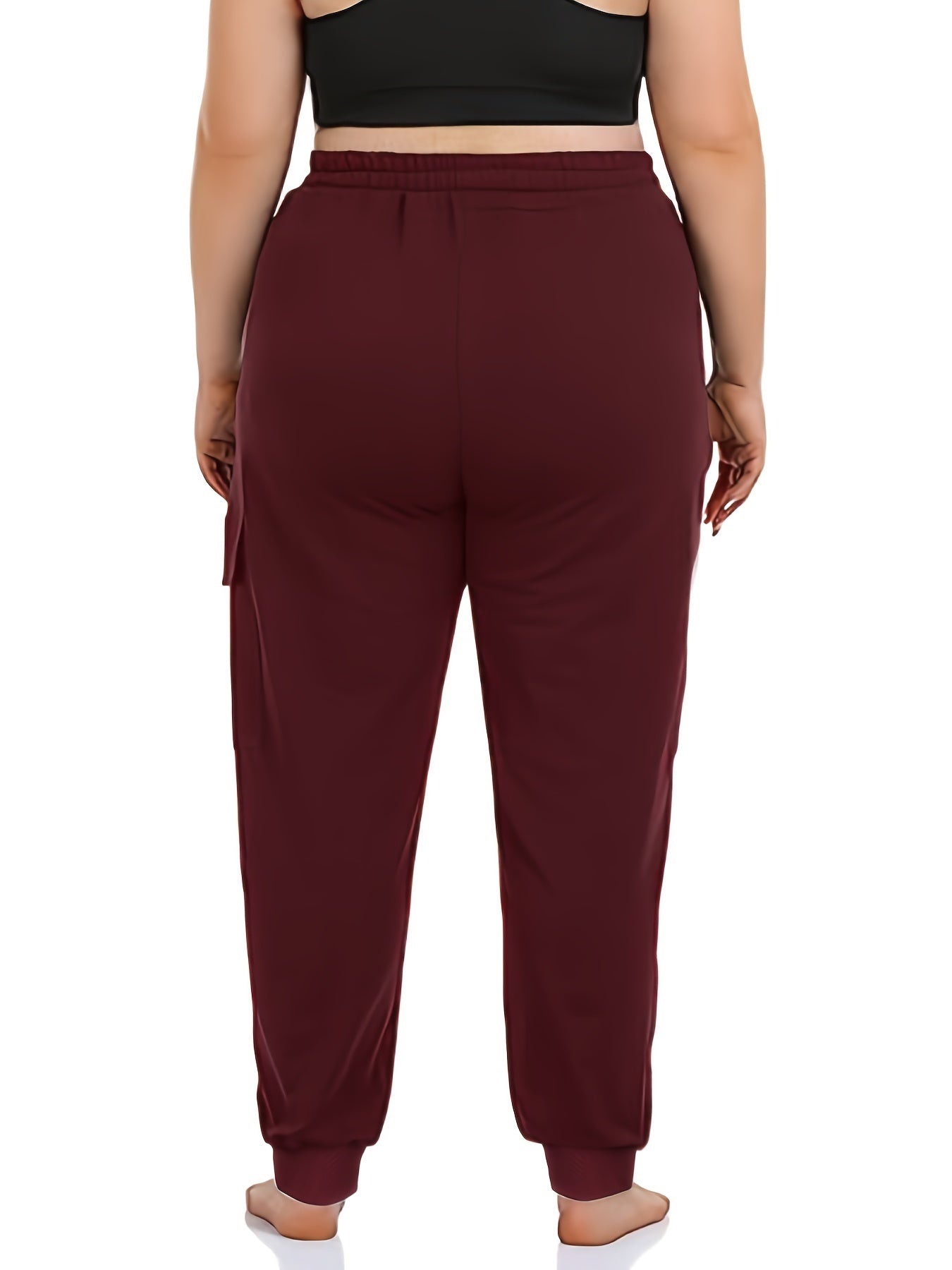 Tie Waist Active Cargo Joggers With Pockets