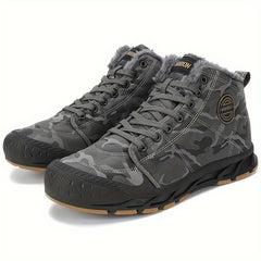 Men's Snow Boots Warm Cozy Non slip Ankle Boots Plush Comfy Outdoor Hiking Shoes