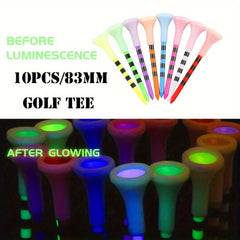 10pcs Luminous Golf Plastic Tee 83mm Double Layer Cup Holder