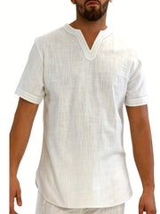 Men's Casual V Neck Short Sleeve Tee for Summer