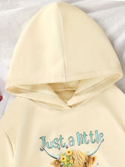 Girls' Cow Graphic Hoodie Sweatshirt Pullovers Kids Long Sleeve Tops Clothes