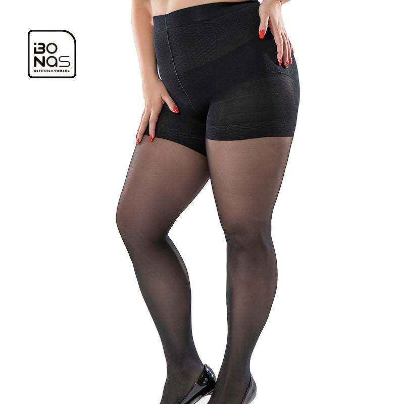 Plus Size High Rise Tummy Control Pantyhose 40D Queen Size Support