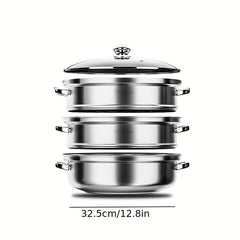 Large Stainless Steel Steamer Pot Set Thickened Household Cookware Kitchenware