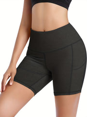 High Waist Yoga Shorts Pocket Slimming Workout Sports Activewear