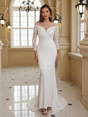 Beautiful Lace Floor Length Wedding Dress