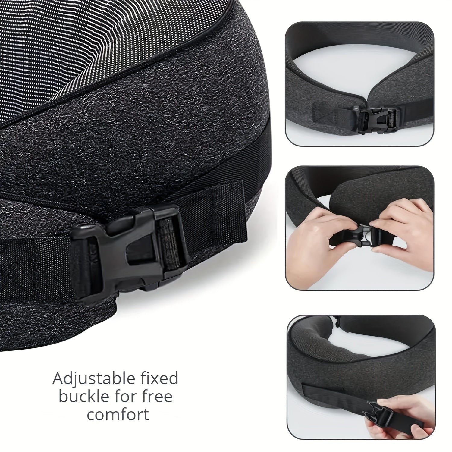 100% Memory Foam Travel Pillow Neck & Chin Support Adjustable Comfortable