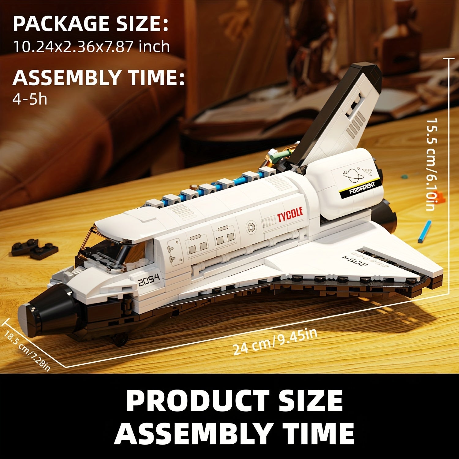 TYCOLE Space Shuttle Building Blocks Set Educational Toy ABS Plastic Desk