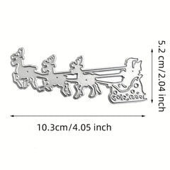 1pc Christmas Style Christmas Deer Pull Old Man Metal Cutting Dies Stencils