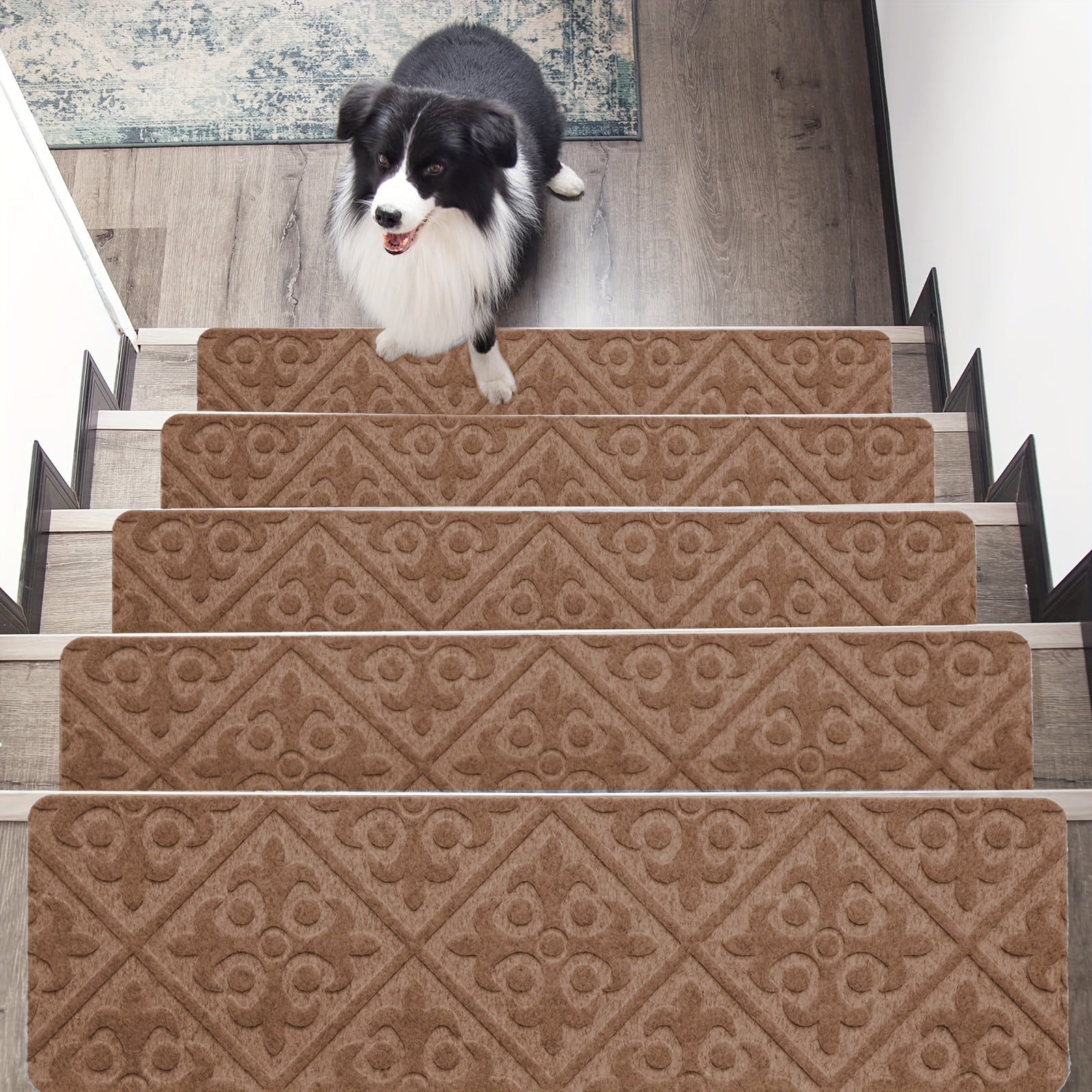 Non Slip Stair Treads for Wooden Steps - Indoor Step Carpet for Stairs