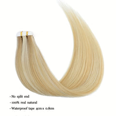 20pcs Ombre Straight Tape In Human Hair Extensions Natural Looking