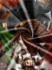 Mexico Rooster Eagle Print Hoodie Men Graphic Loose Pullover