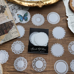 30 Sheets Transparent Lace Stickers Pack PET Photo Frame Decorative Stickers