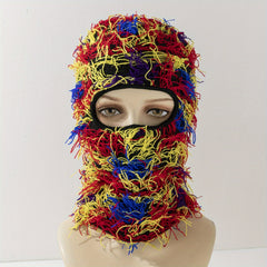 Colorful Tassel Balaclava Hip Hop Knit Hat Full Cover Ski Mask Unisex Y2K