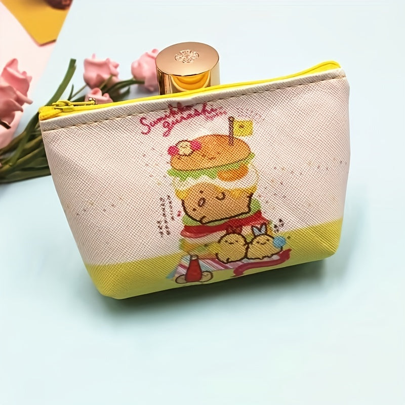 Kids Cartoon Print Coin Purse Wallet with Zipper