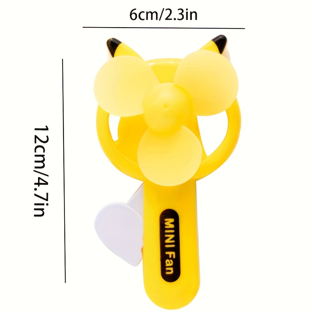 Yellow Mouse Handheld Fan Portable Manual Cooling Fan