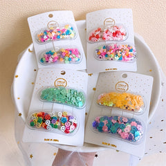 5pcs Cartoon Sequin Hair Clips Set for Girls, Holiday Party Gift