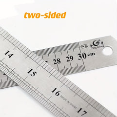 Thick Stainless Steel Ruler, 12-Inch, Metric & Inch Measurement, Durable