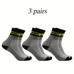 3 Pairs Men's Crew Sport Socks Sweat Absorbing Nylon Blend Comfy Breathable