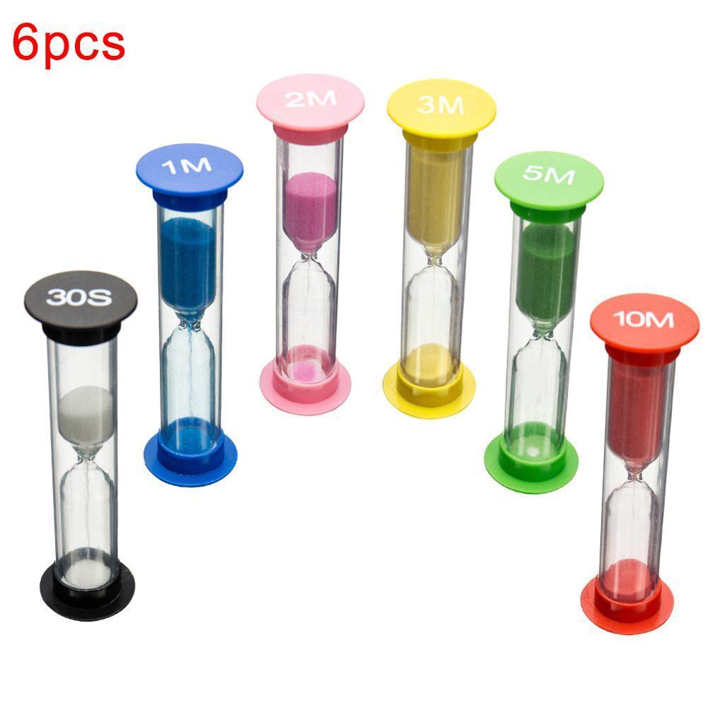 6pcs Kids Classroom Game Hourglass Timer Set 30s 1 2 3 5 10 Min Fall Prevention