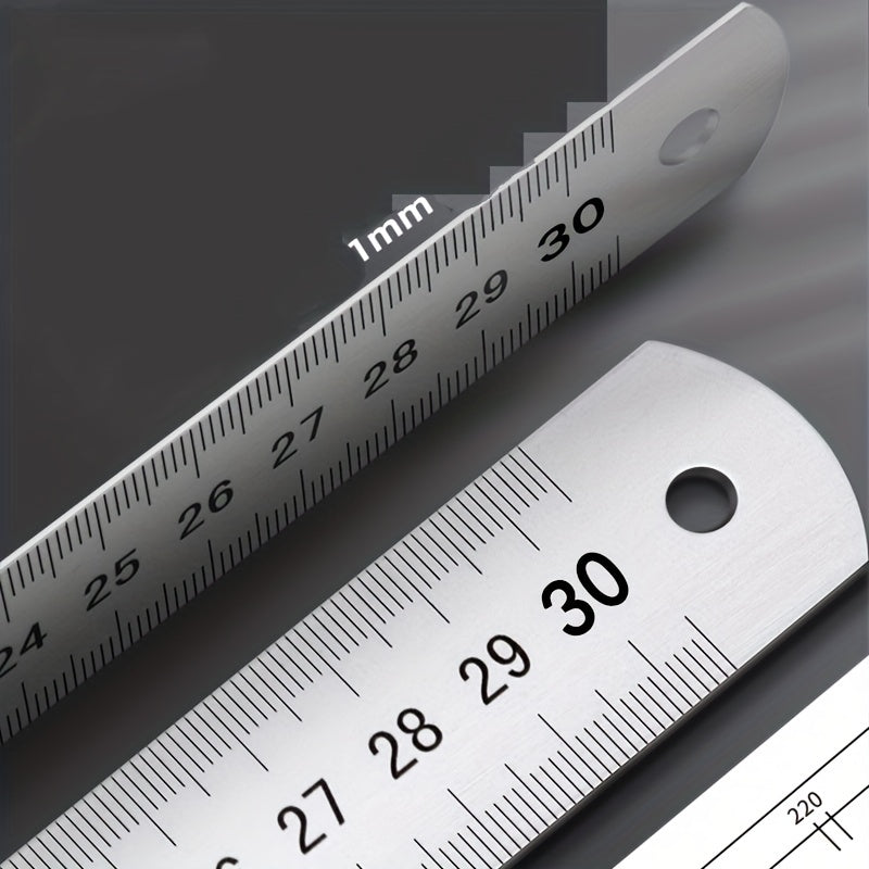 1pc Stainless Steel Ruler 20 32 30 Steel Ruler Inch Metric Machinist Ruler