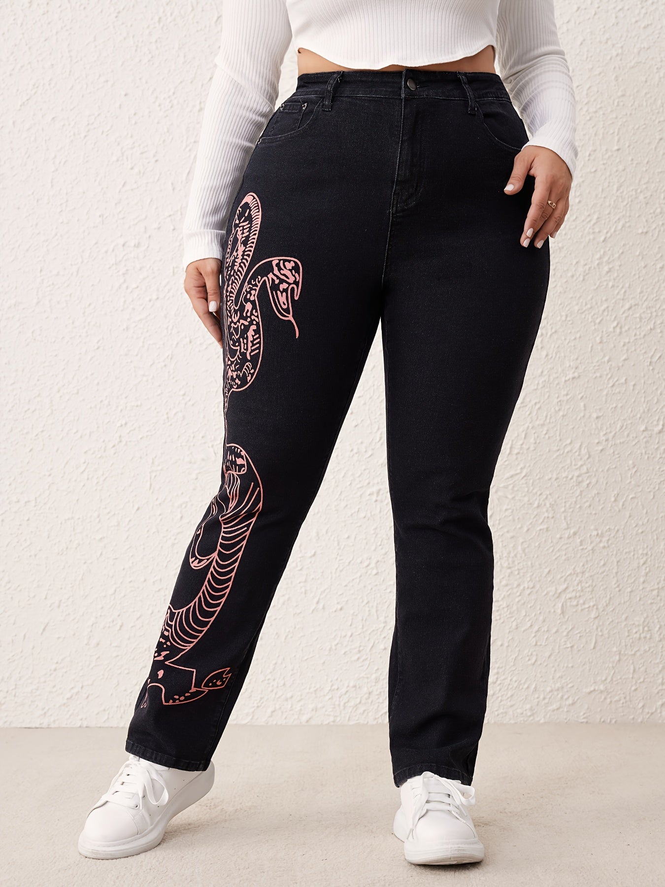 Gothic Jeans Women's High Waisted Straight Leg