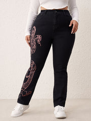 Gothic Jeans Women's High Waisted Straight Leg