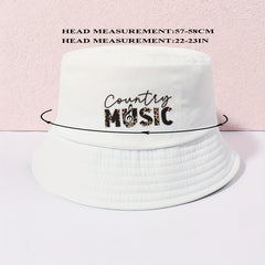 MUSIC Printed Bucket Hat Lightweight Casual Sunshade Fisherman Cap