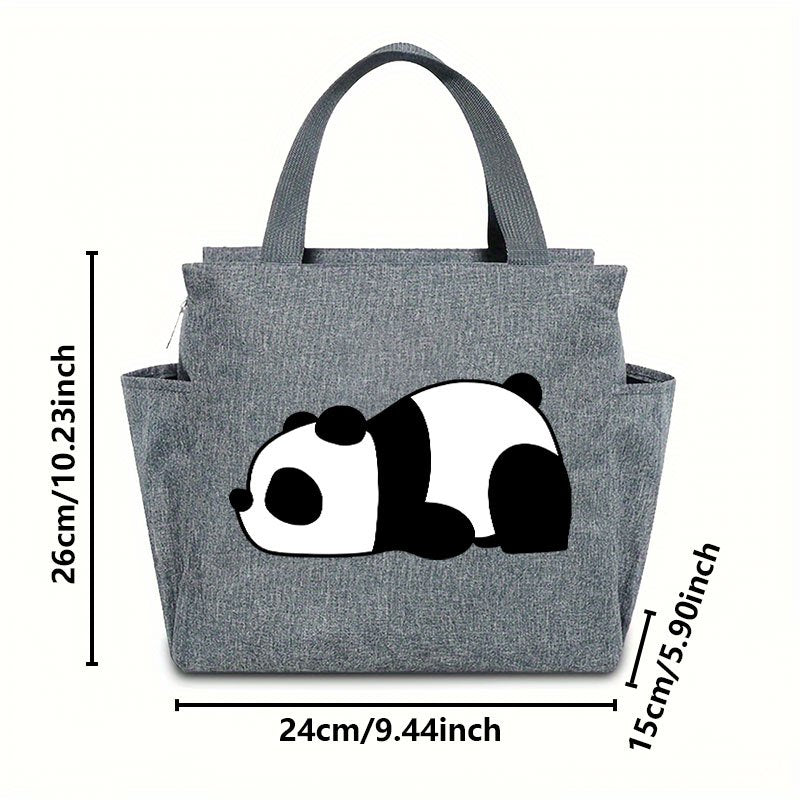 Cartoon Panda Lunch Bag Insulated Cooler Tote for Office School Picnic Camping