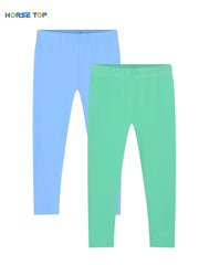 2pcs Girls Stretch Soft Leggings Solid Pants Kids Spring Summer Clothes