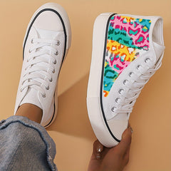 Leopard High Top Canvas Shoes for Women - Casual Wear