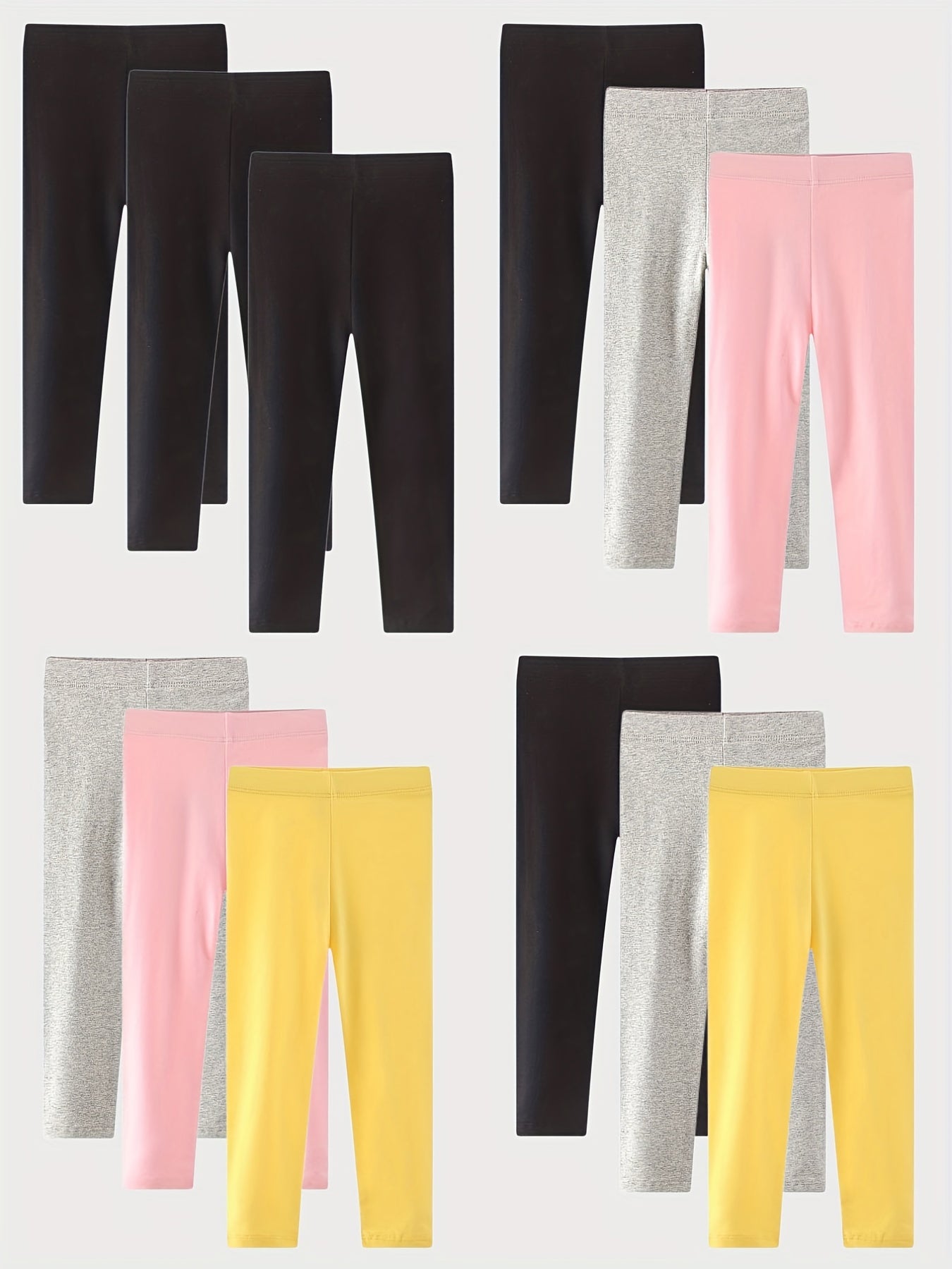 3pcs Toddler Girls Leggings Casual Cotton Elastic Waist Pants