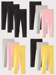 3pcs Toddler Girls Leggings Casual Cotton Elastic Waist Pants