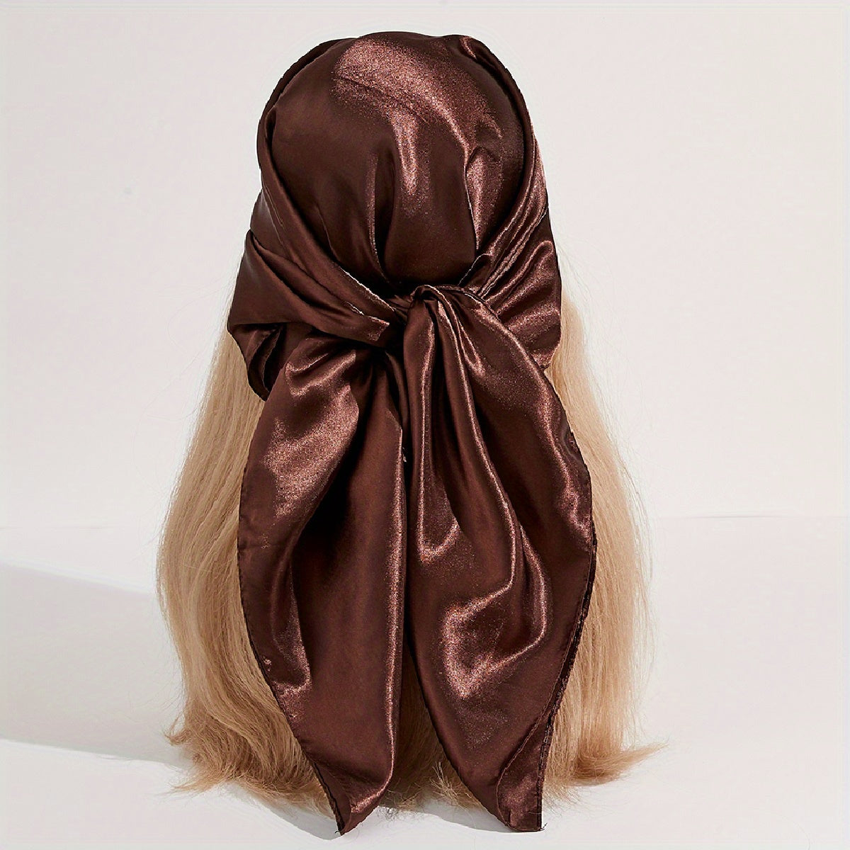Solid Satin Bandana Silk Square Scarf Head Wrap Neckerchief Hair Accessories