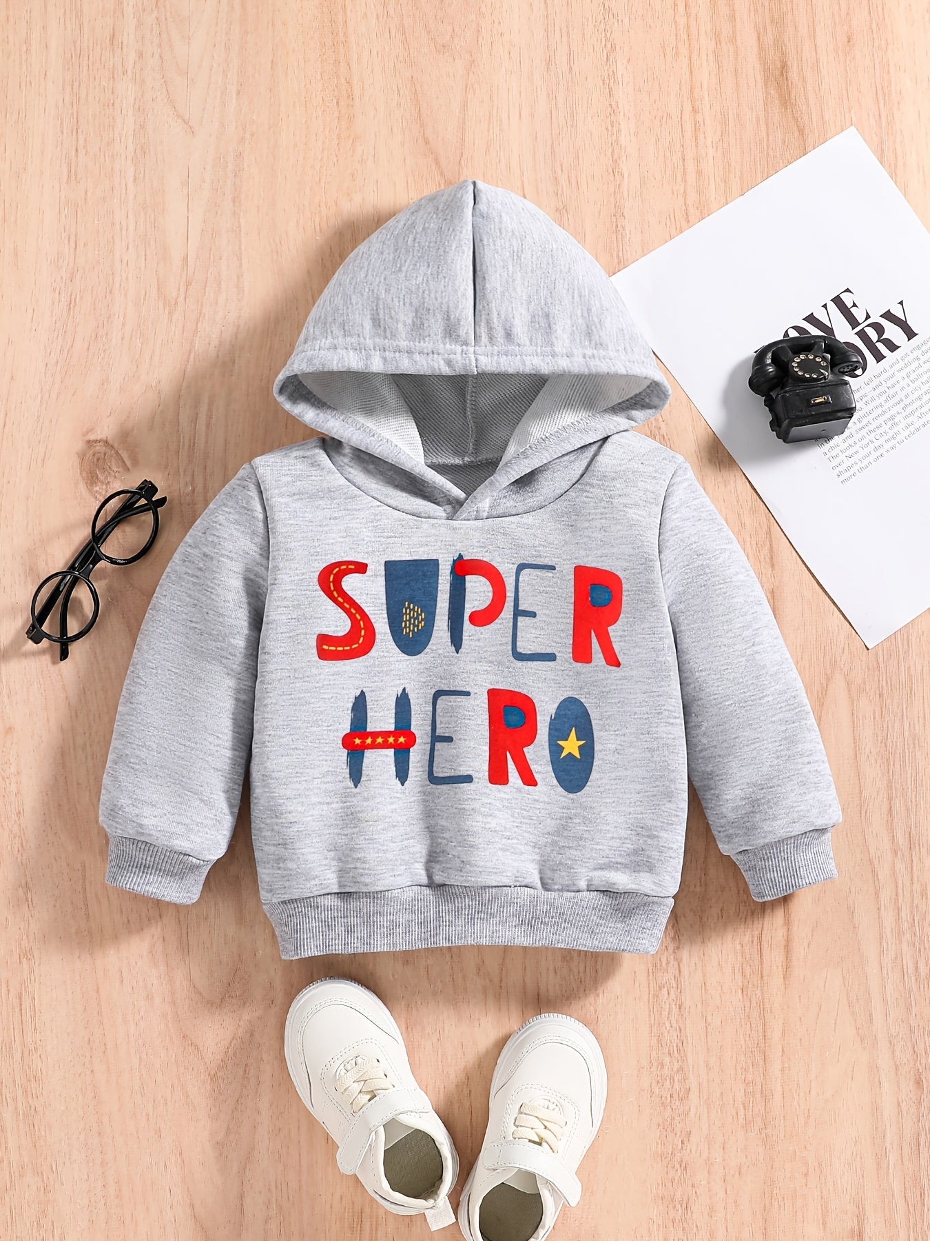Baby Boys Sweatshirt Hoodie HERO Graphic Pullover
