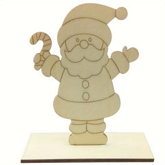 1Pc Wooden Embryo DIY Wooden Christmas Elder Snowman Elk Christmas Tree