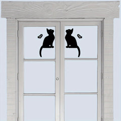 2pcs Cat Sticker Butterfly Decorative Sticker