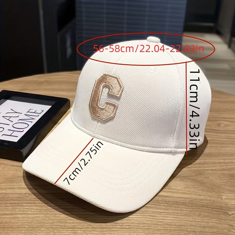 C Label Embroidery Baseball Cap Casual Golf Sun Hat Women