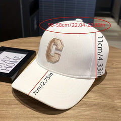 C Label Embroidery Baseball Cap Casual Golf Sun Hat Women