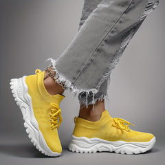 Women's Breathable Mesh Lace Up Sneakers Lightweight Sports Shoes