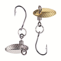 Anmuka 10pcs Carbon Steel Spinnerbait Lures Swivel Sharp Hooks Catch More Fish