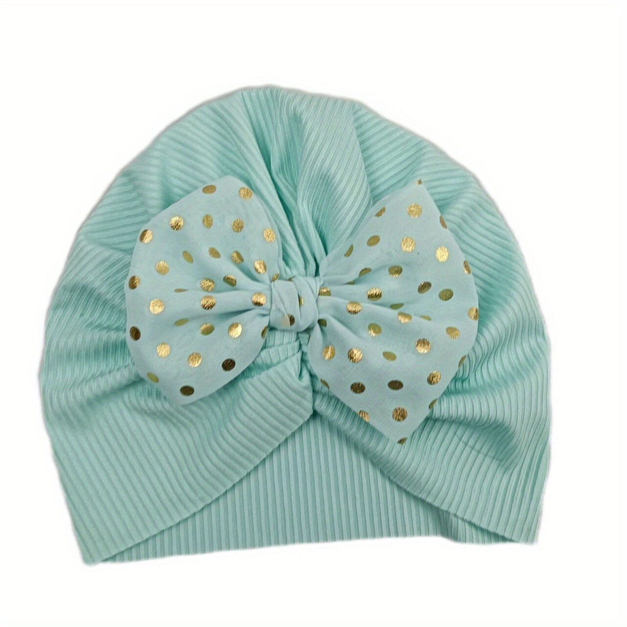 Sequin Bow Decor Turban Cap Elastic Head Wrap Lightweight Beanie