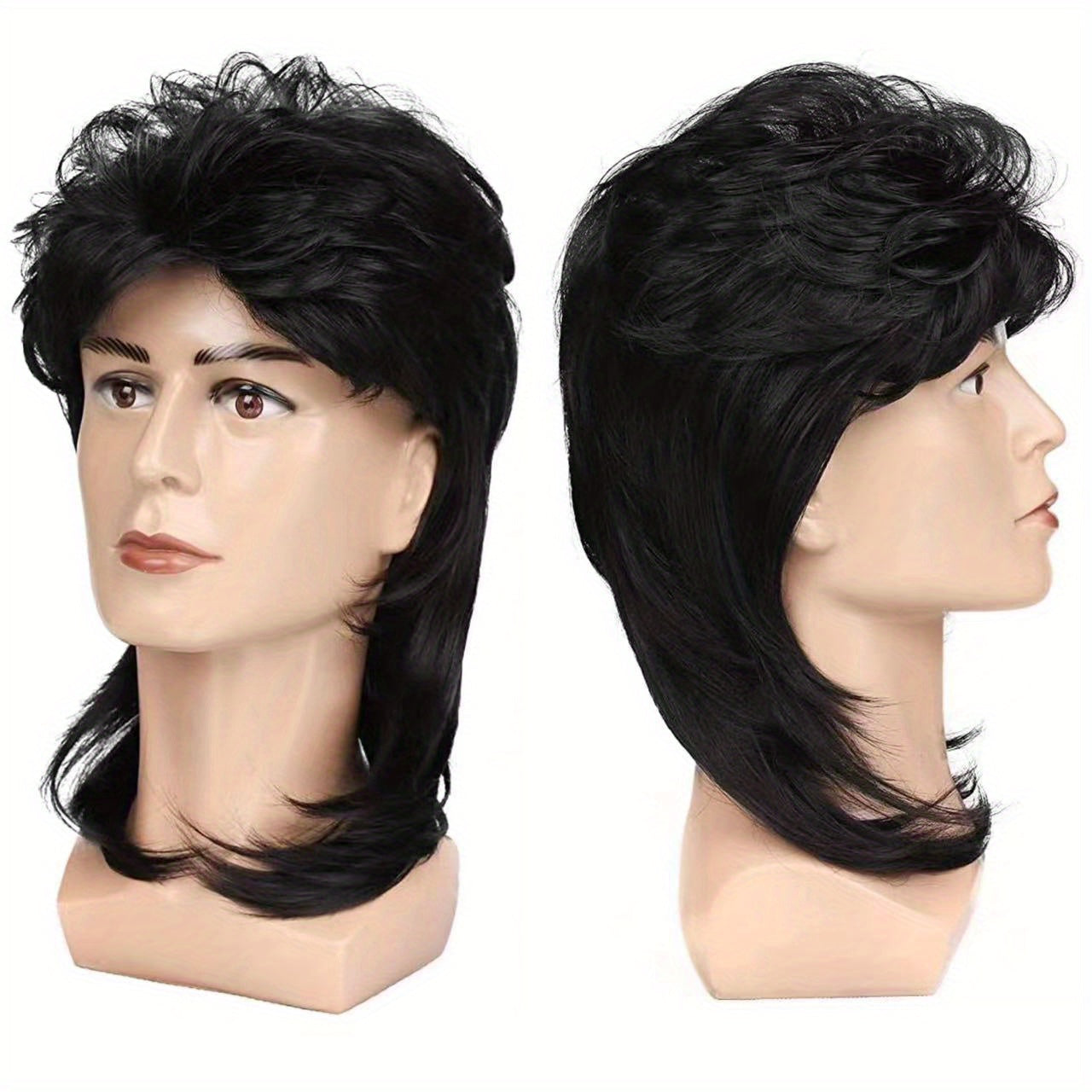 Vintage Long Straight Wig Funky Punk Style for Men