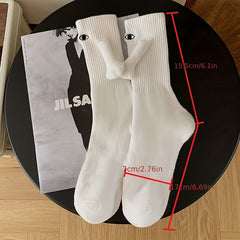 Cartoon Hand Holding Socks Soft Comfortable Stockings