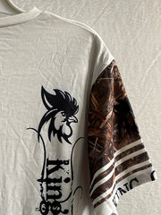 Rooster Pattern Print Men's Short Sleeve Comfy T shirt Graphic Tee