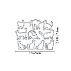 10pcs Cat Metal Cutting Dies for Cards Scrapbooking DIY Projects