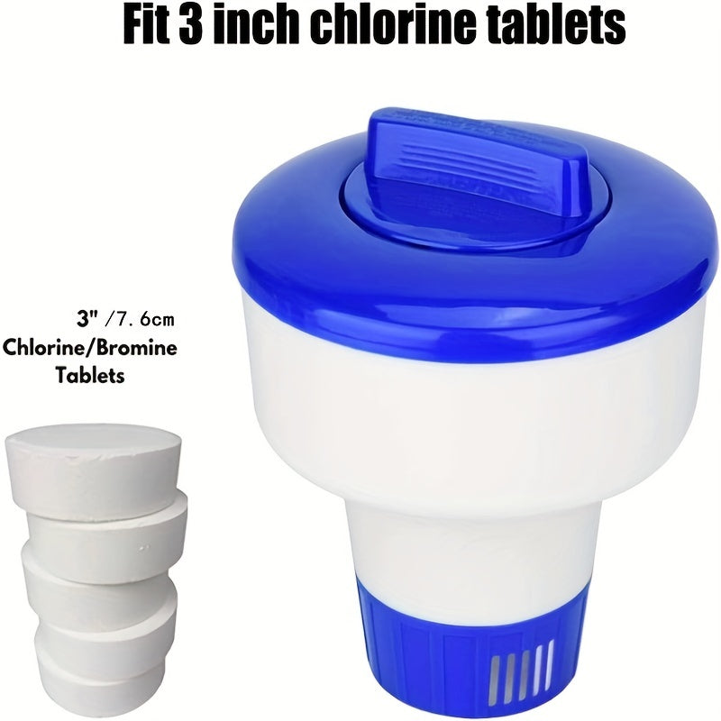 Strong Pool Chlorine Dispenser, Fits 3 Tablets, Adjustable Release