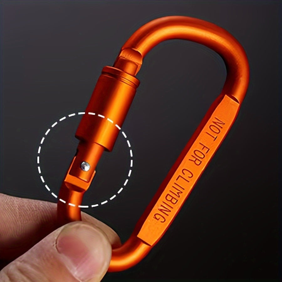 4pcs D-shaped Carabiner Buckle Keychain for Camping Hiking Outdoor